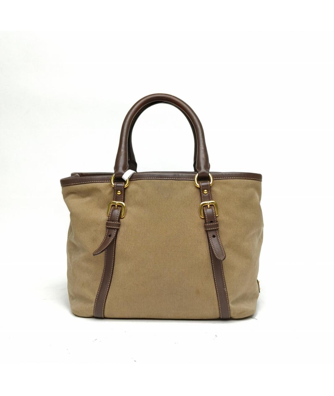 PRADA Коричневая тканевая сумка тоут, фото 8