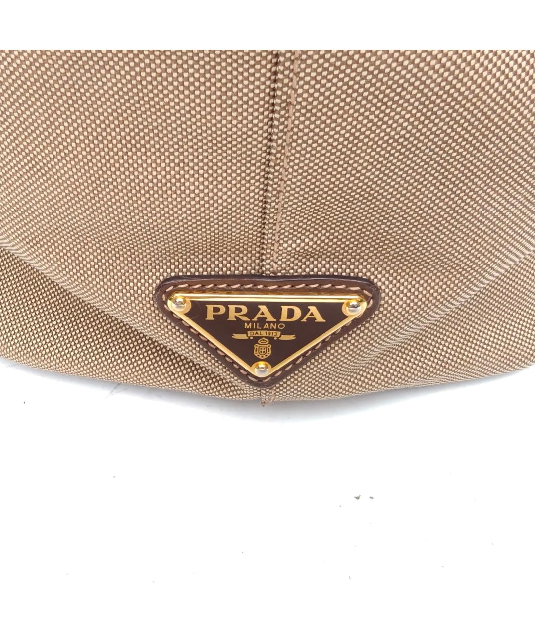 PRADA Коричневая тканевая сумка тоут, фото 5