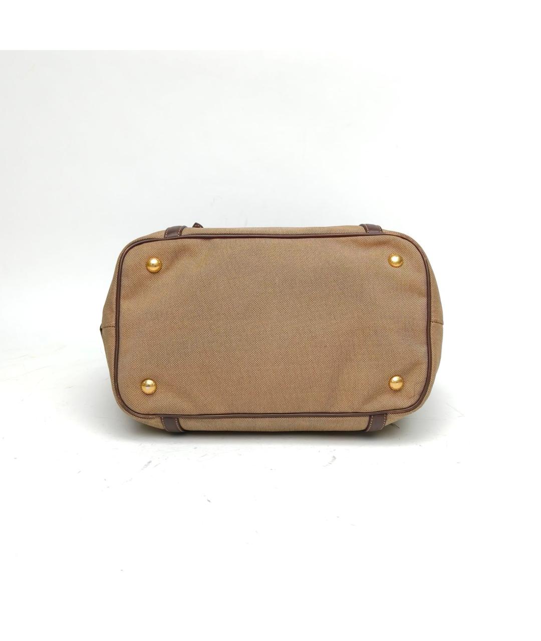 PRADA Коричневая тканевая сумка тоут, фото 3