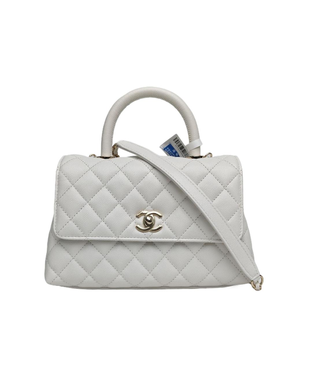 CHANEL Белая кожаная сумка через плечо, фото 1