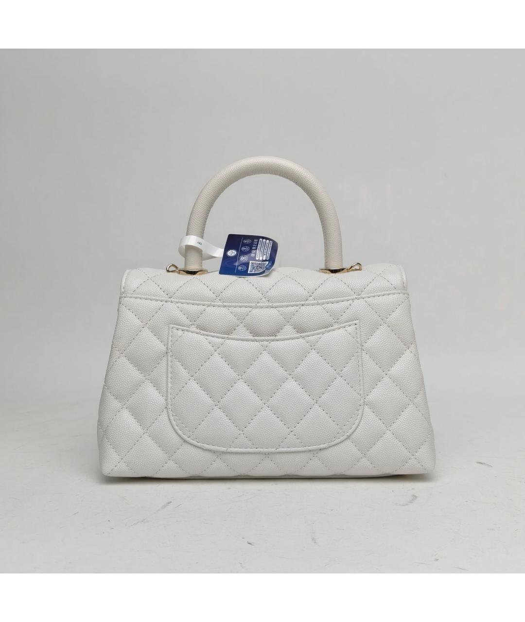 CHANEL Белая кожаная сумка через плечо, фото 4
