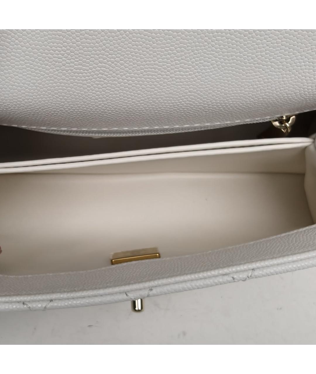 CHANEL Белая кожаная сумка через плечо, фото 8