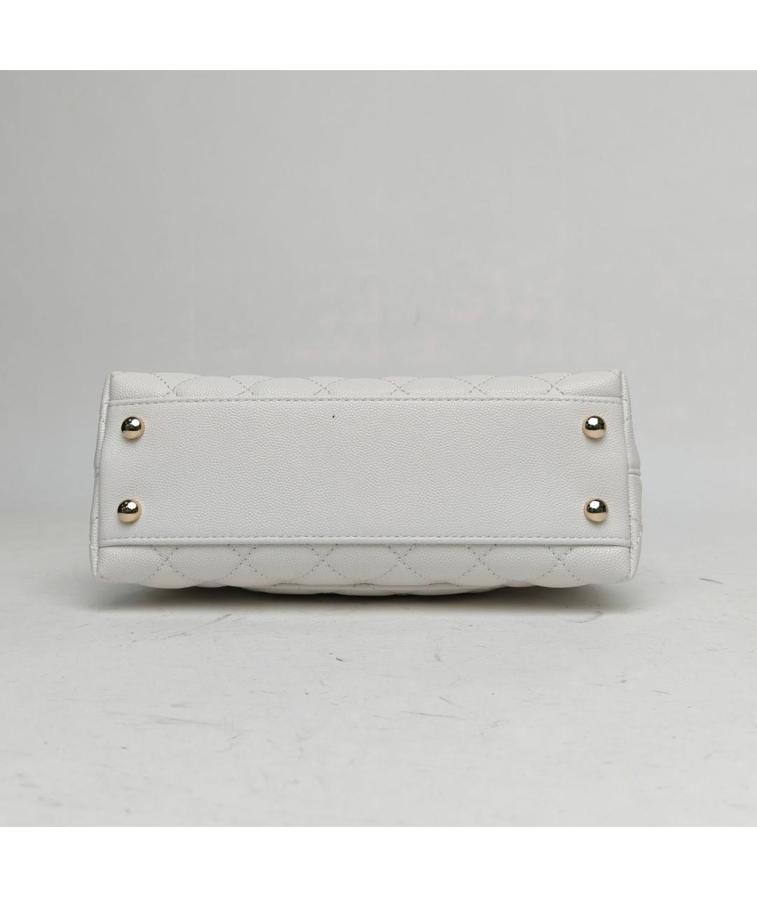 CHANEL Белая кожаная сумка через плечо, фото 6