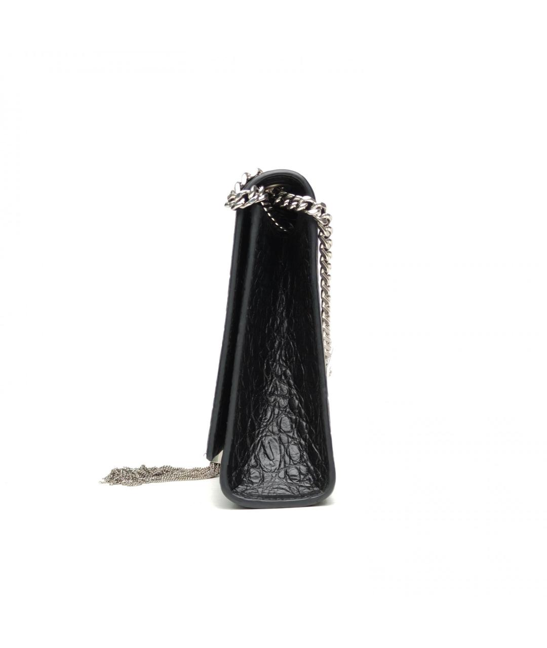 SAINT LAURENT Черная сумка через плечо из экзотической кожи, фото 5