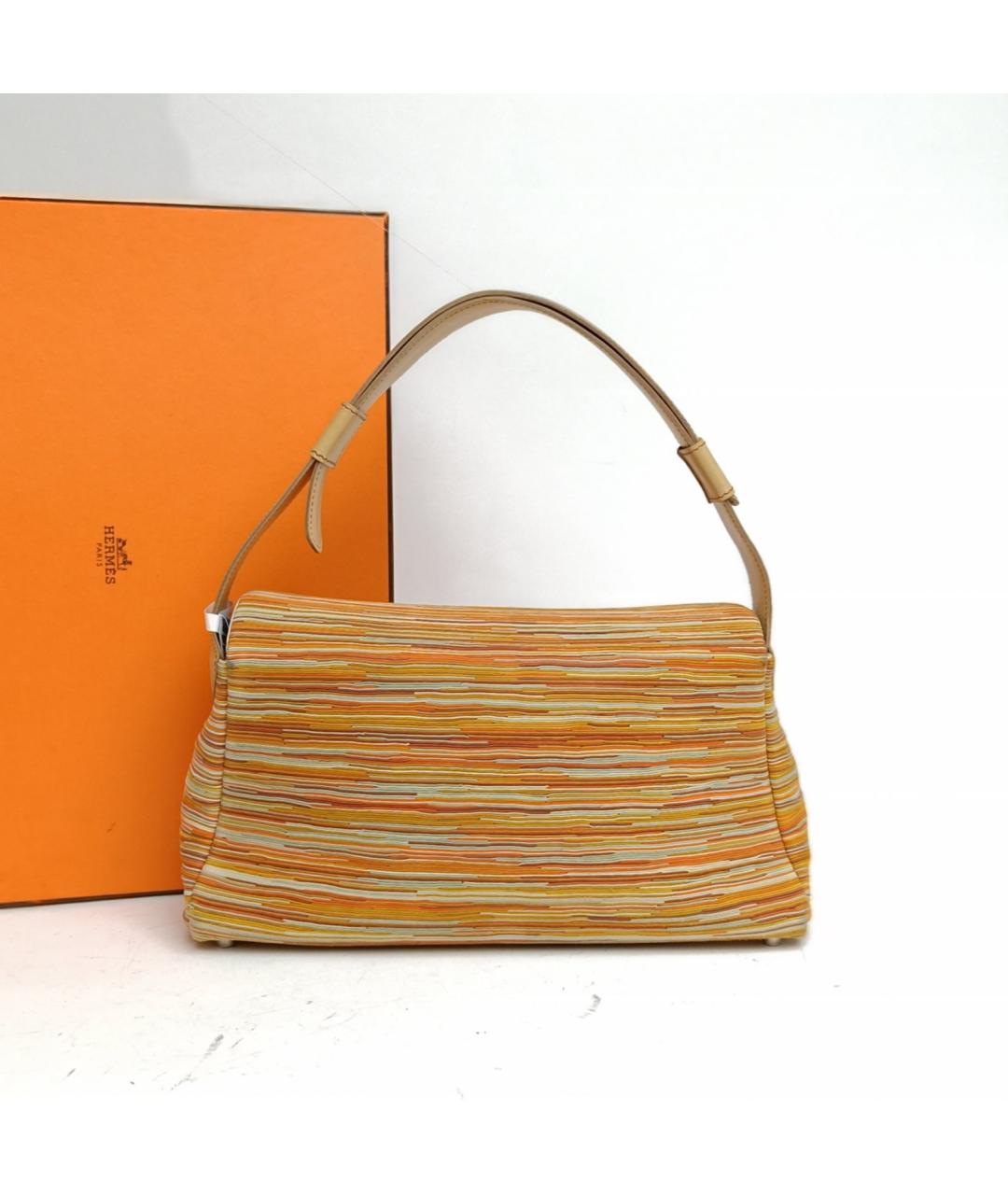 HERMES Оранжевая сумка с короткими ручками, фото 8