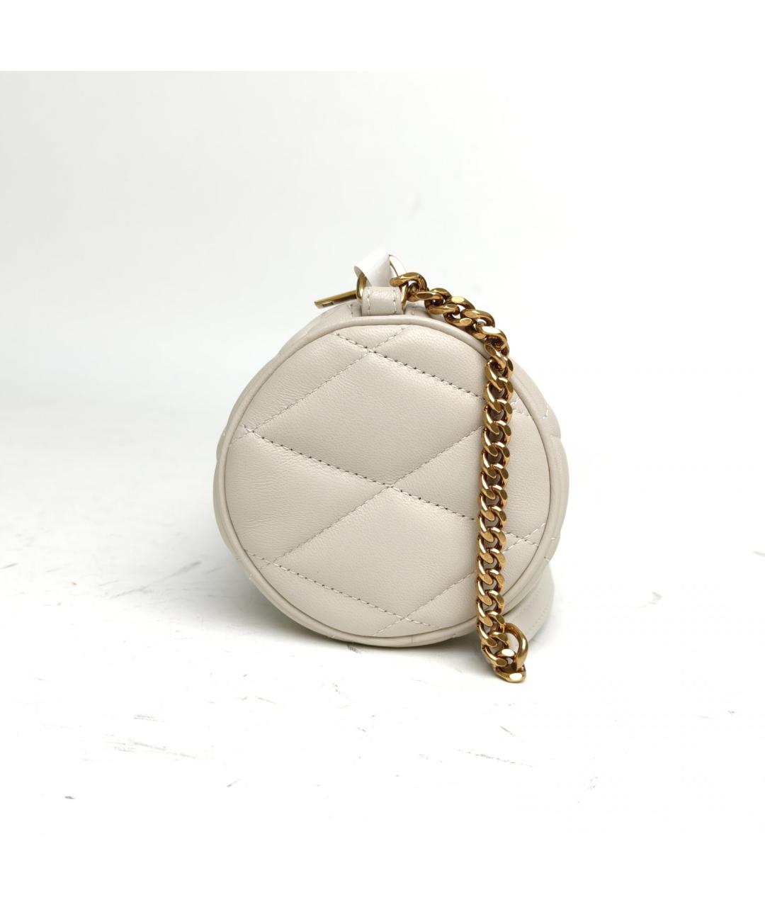 SAINT LAURENT Белая кожаная сумка с короткими ручками, фото 3