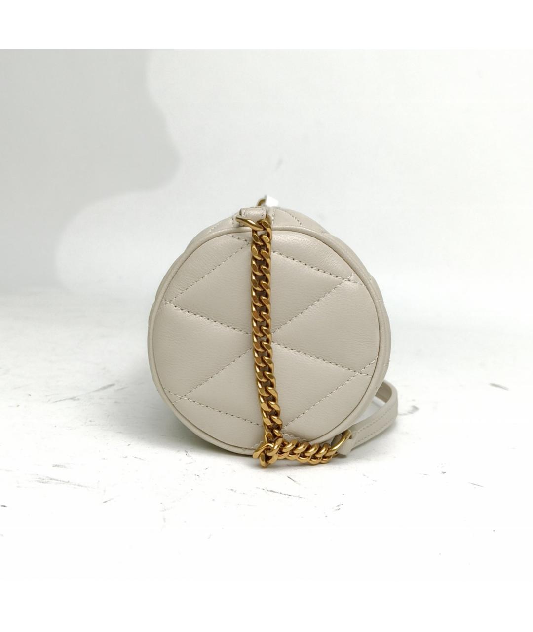 SAINT LAURENT Белая кожаная сумка с короткими ручками, фото 8