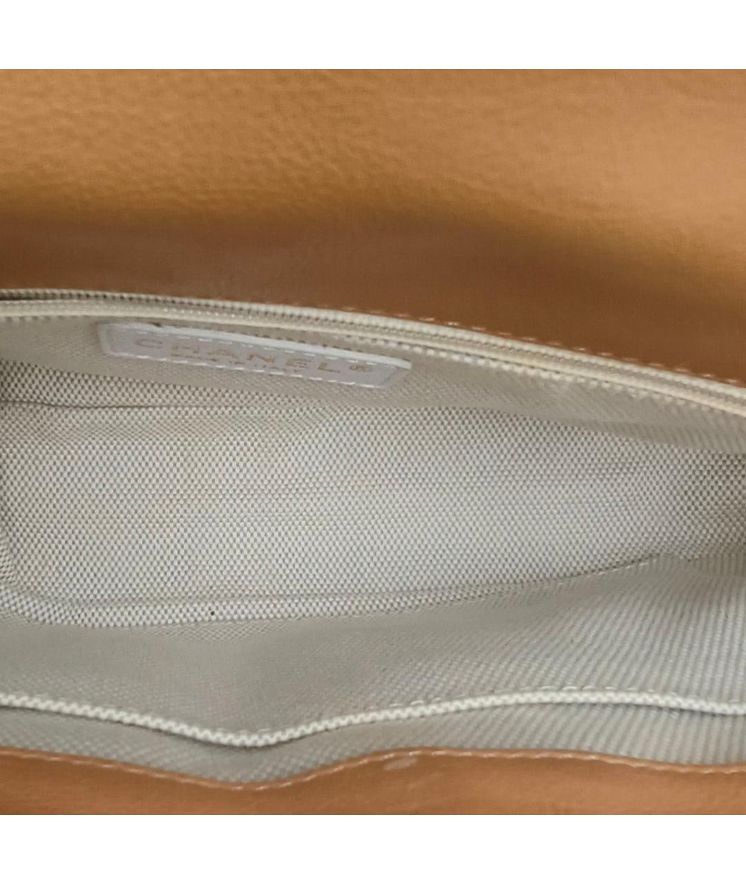 CHANEL Коричневая кожаная сумка через плечо, фото 7