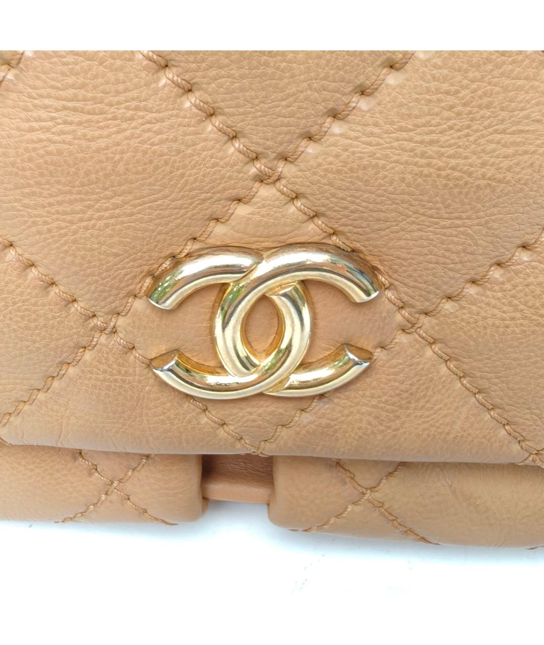 CHANEL Коричневая кожаная сумка через плечо, фото 8