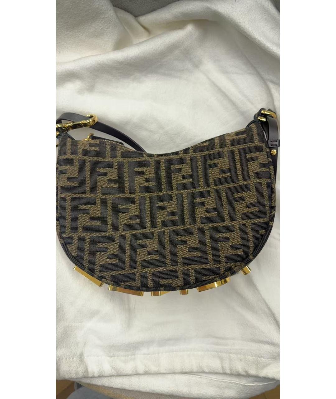 FENDI Коричневая сумка с короткими ручками, фото 8