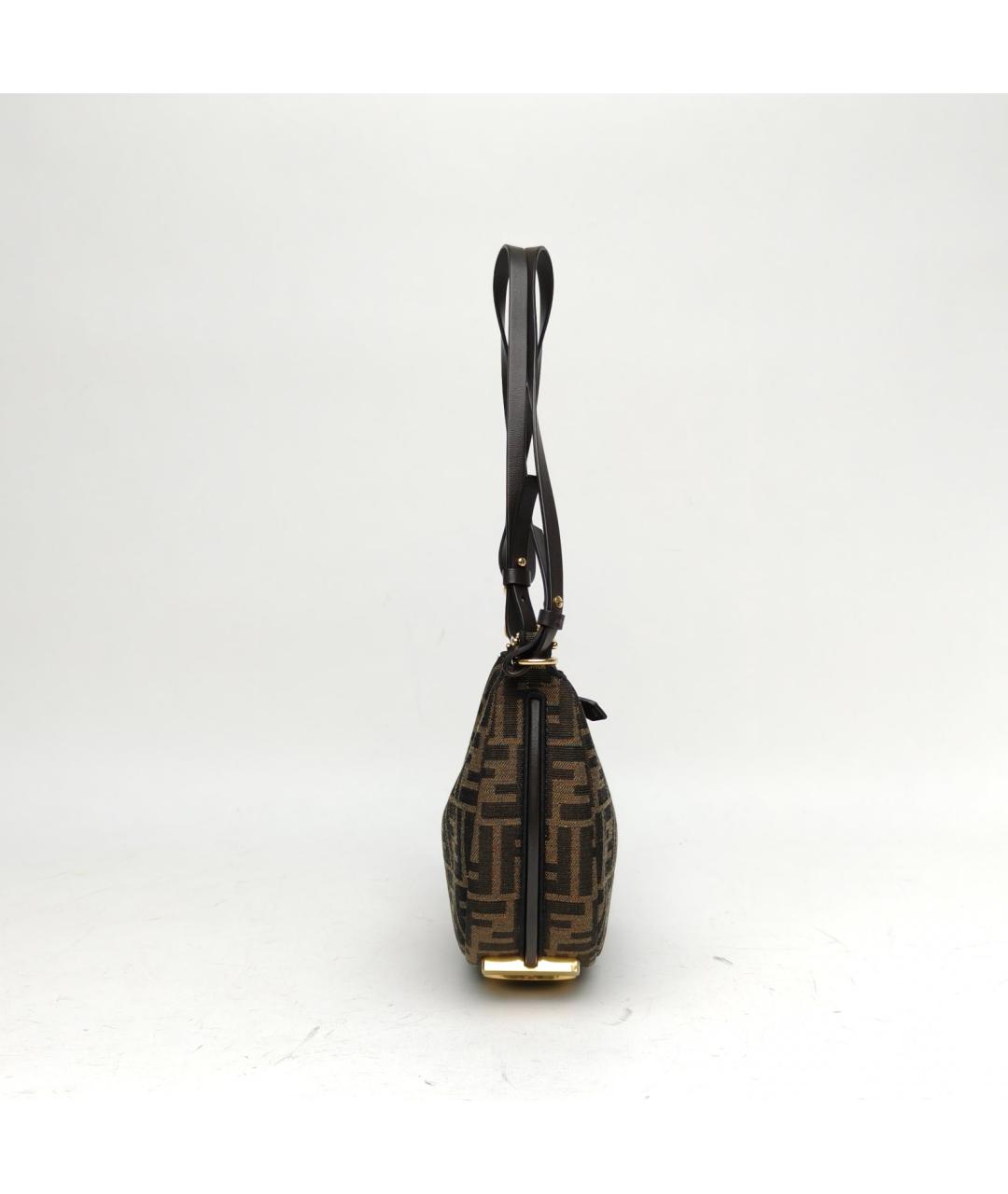 FENDI Коричневая сумка с короткими ручками, фото 5