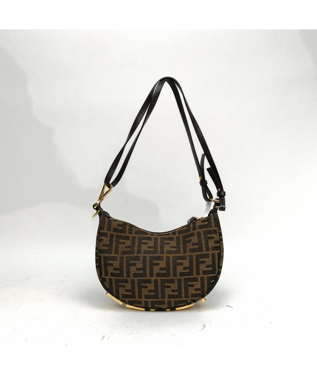 FENDI Коричневая сумка с короткими ручками, фото 4
