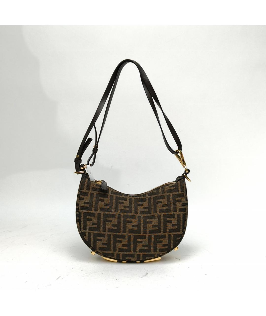 FENDI Коричневая сумка с короткими ручками, фото 2
