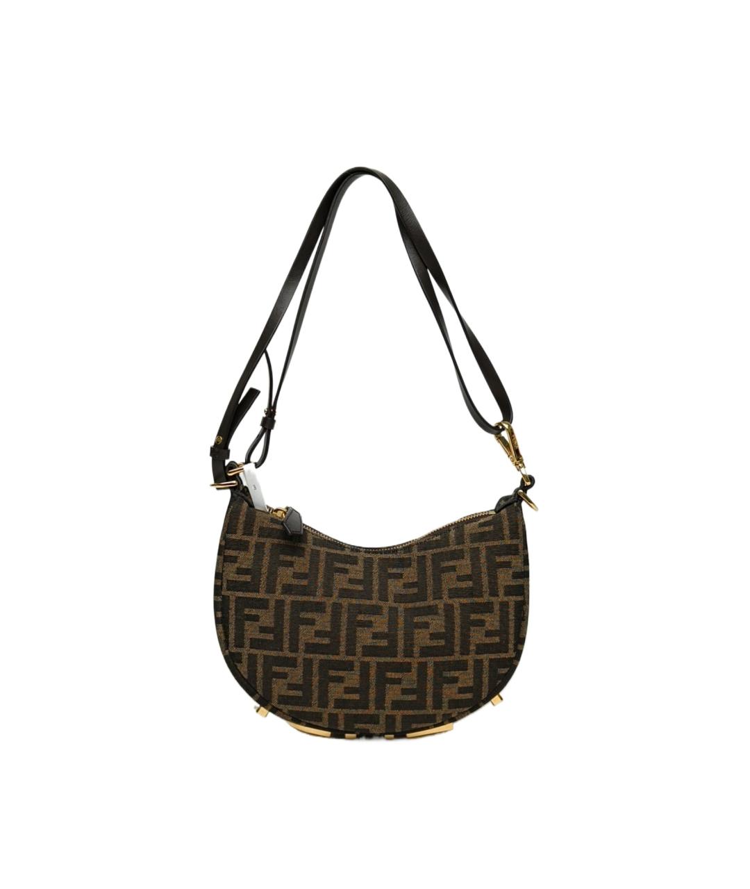 FENDI Коричневая сумка с короткими ручками, фото 1