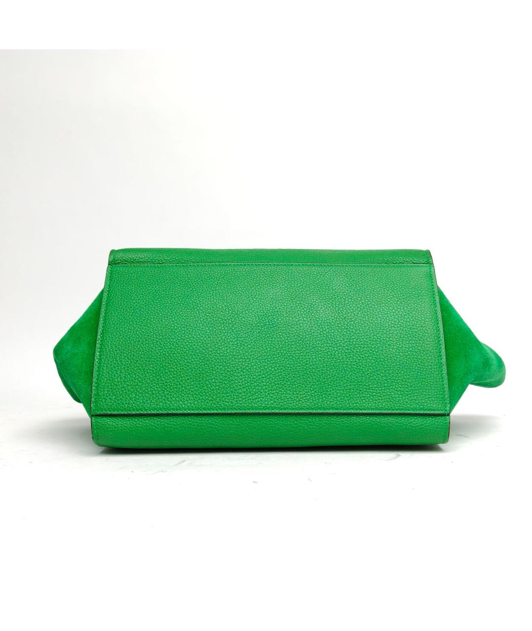 CELINE Зеленая кожаная сумка через плечо, фото 3