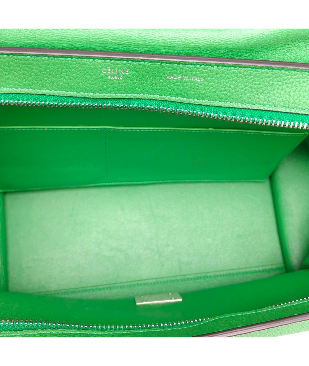 CELINE Зеленая кожаная сумка через плечо, фото 5