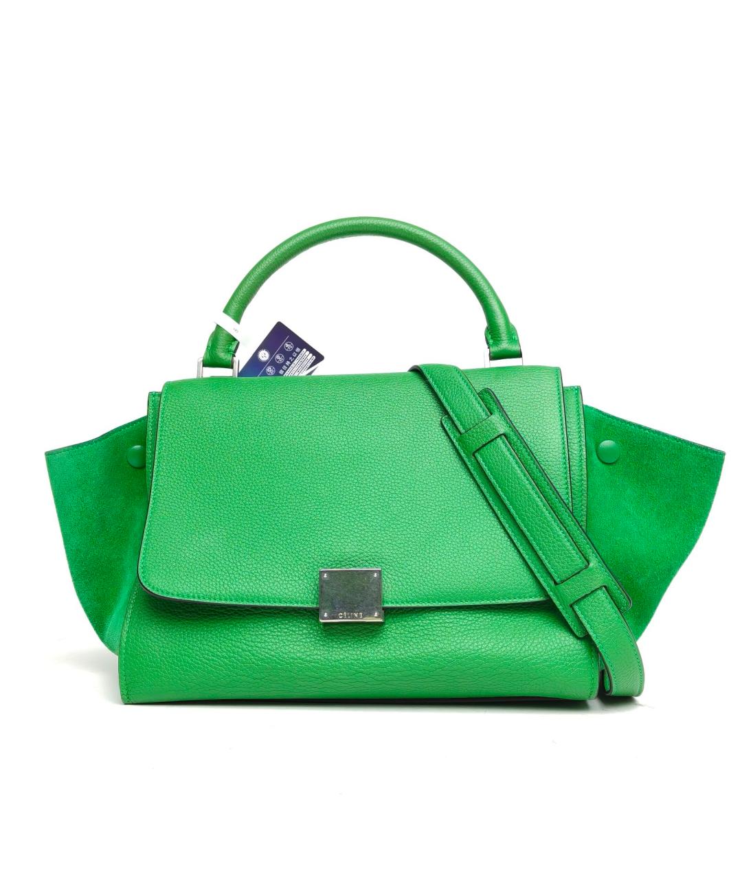CELINE Зеленая кожаная сумка через плечо, фото 6