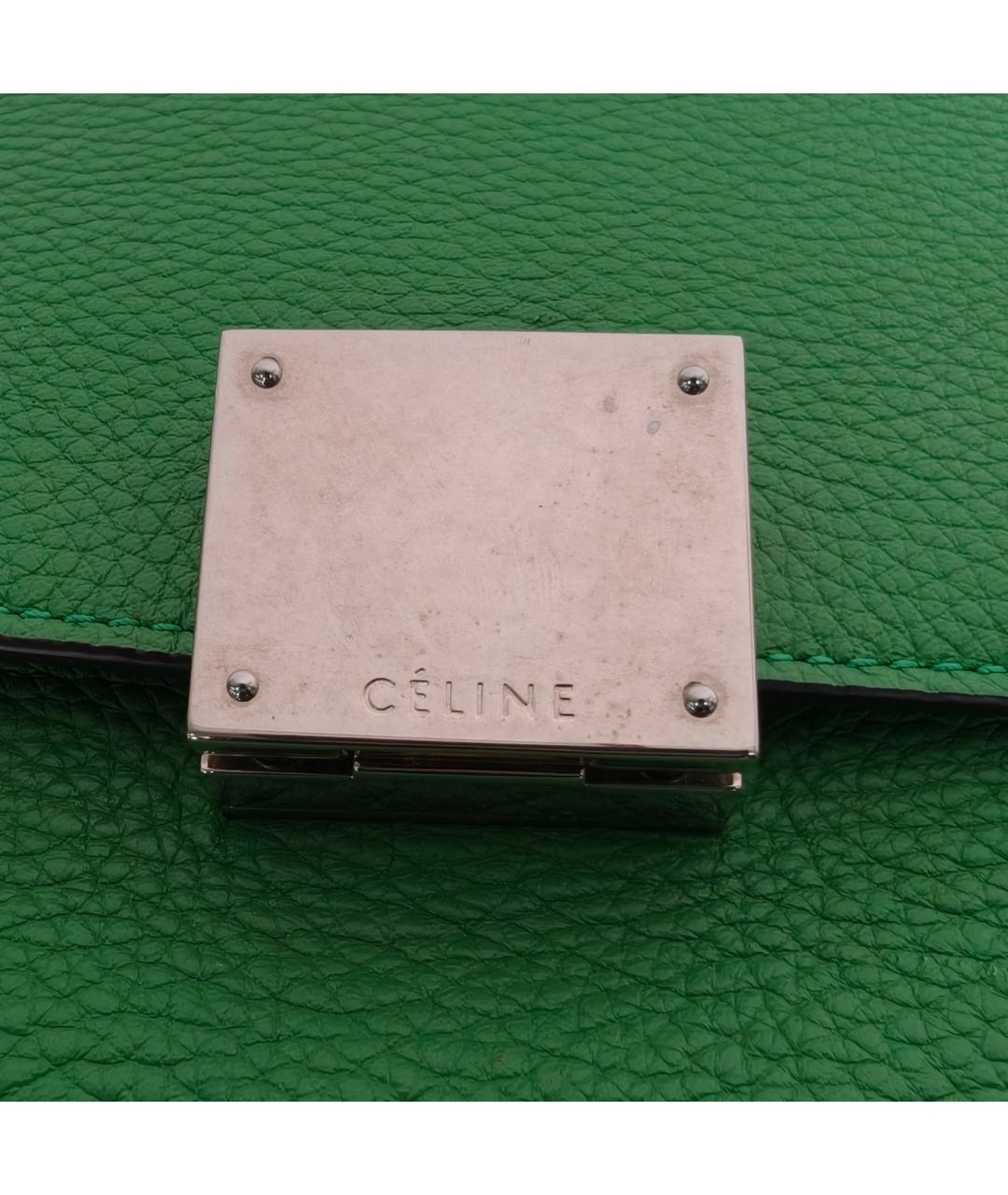 CELINE Зеленая кожаная сумка через плечо, фото 4