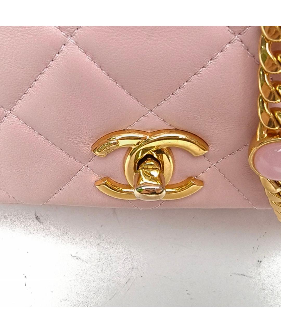 CHANEL Розовая кожаная сумка через плечо, фото 8