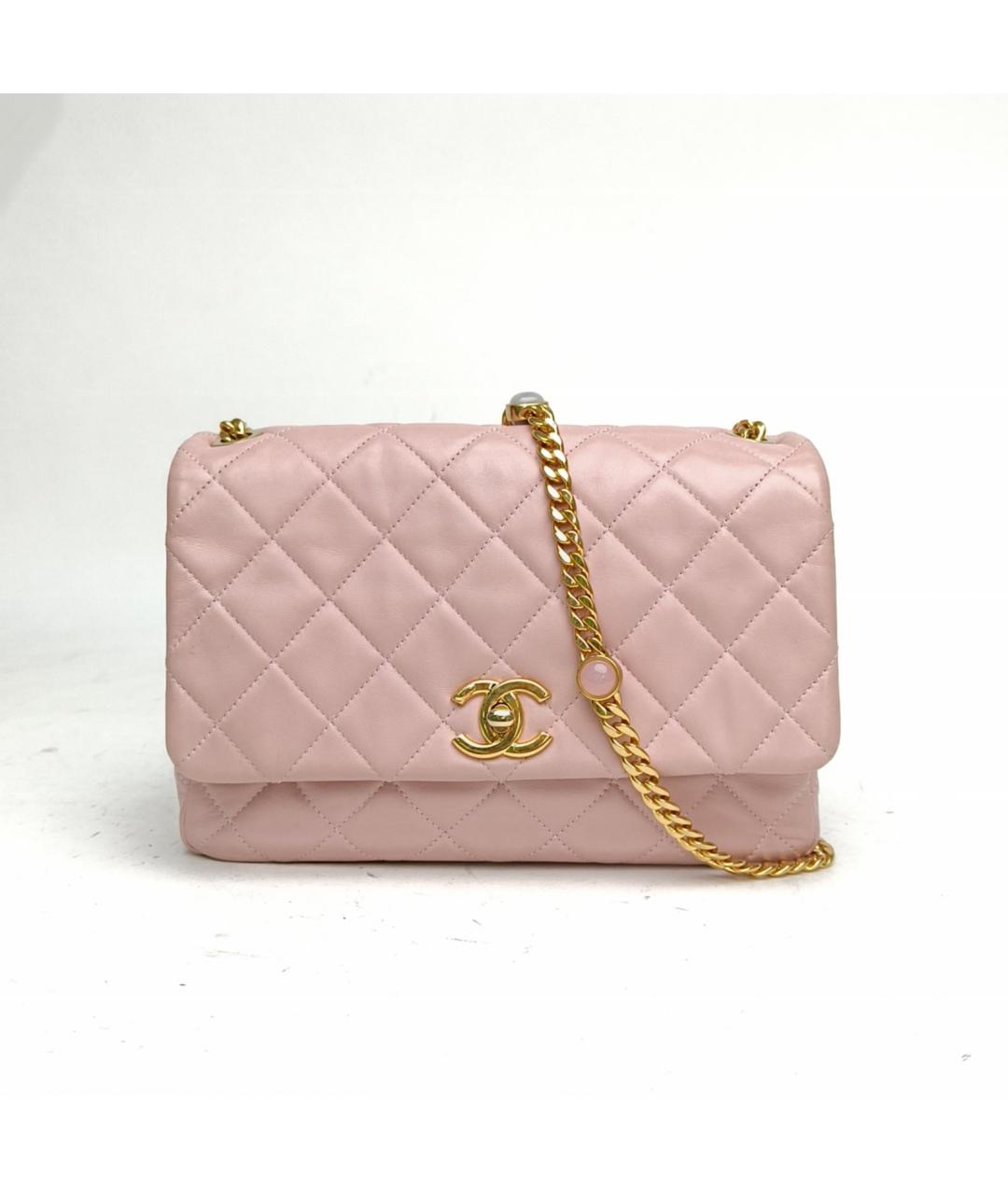 CHANEL Розовая кожаная сумка через плечо, фото 2