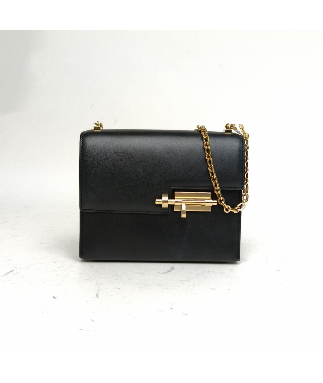 HERMES Черная кожаная сумка через плечо, фото 2