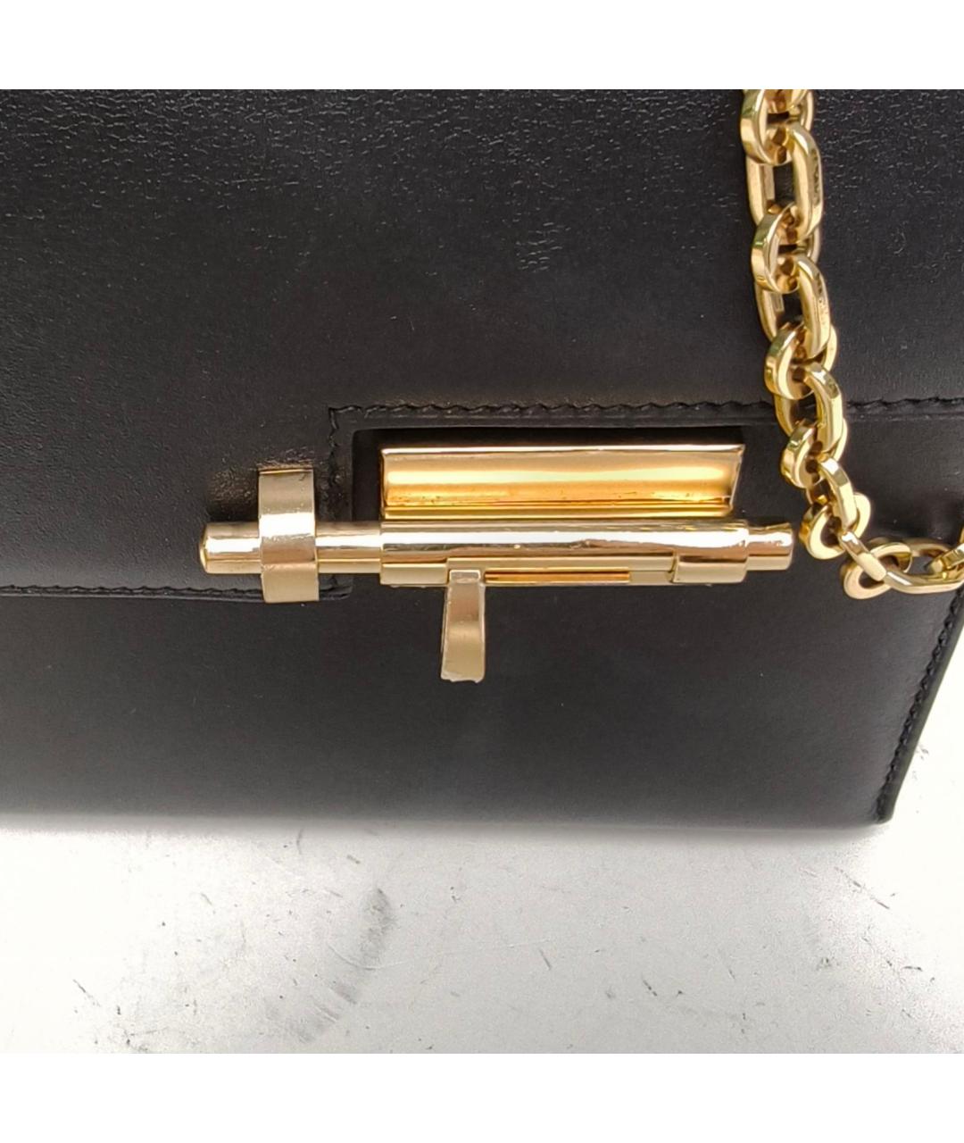 HERMES Черная кожаная сумка через плечо, фото 7