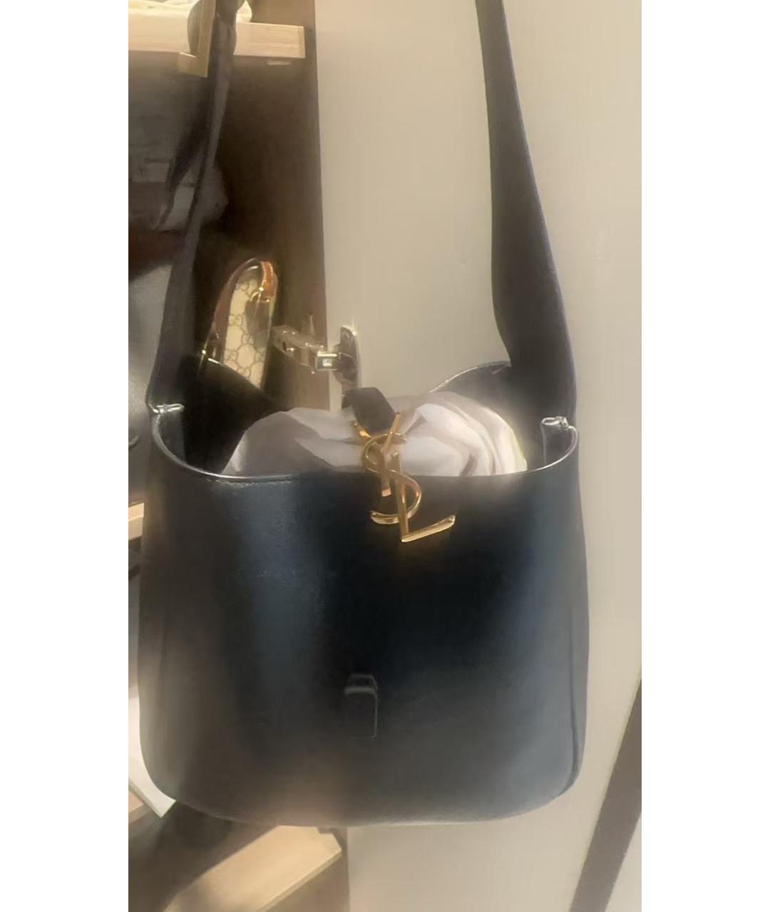 SAINT LAURENT Черная кожаная сумка через плечо, фото 9