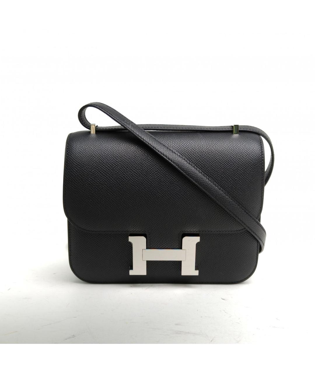 HERMES Черная кожаная сумка через плечо, фото 2