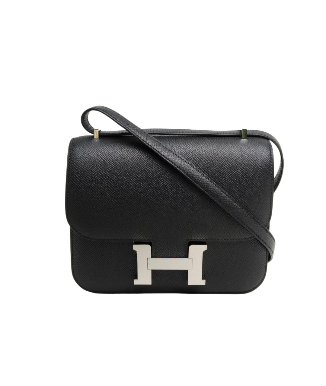 HERMES Черная кожаная сумка через плечо, фото 1