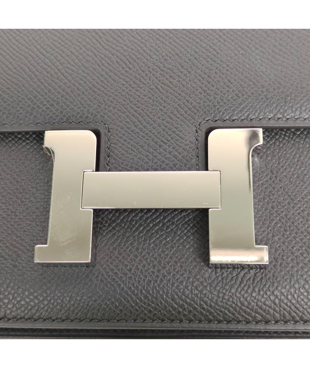 HERMES Черная кожаная сумка через плечо, фото 7