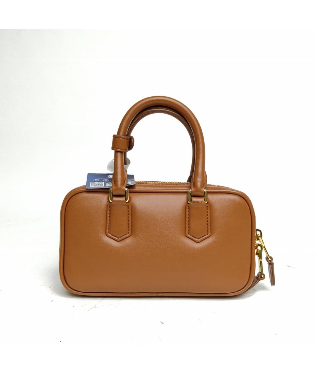 MIU MIU Коричневая кожаная сумка с короткими ручками, фото 6