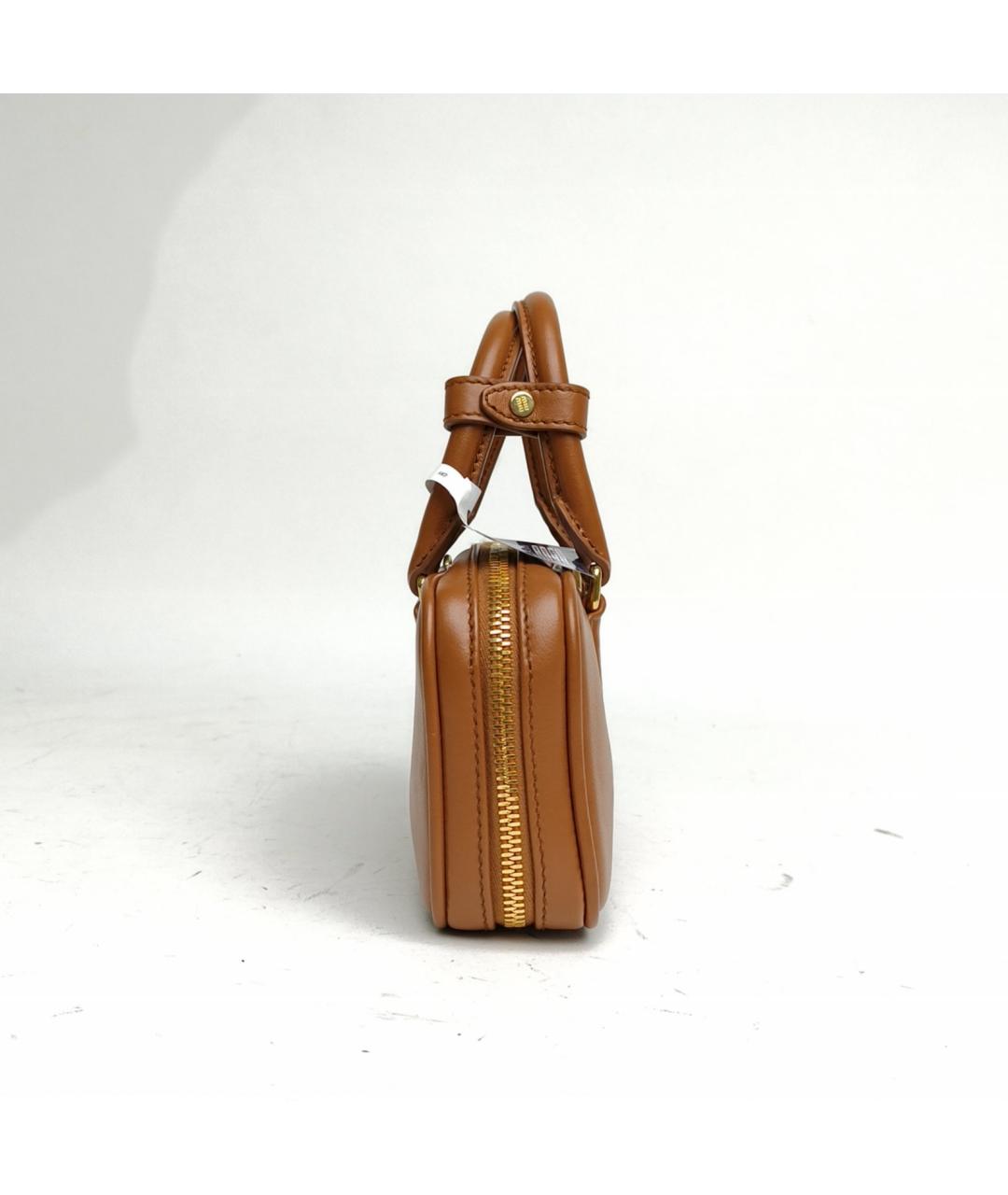 MIU MIU Коричневая кожаная сумка с короткими ручками, фото 3