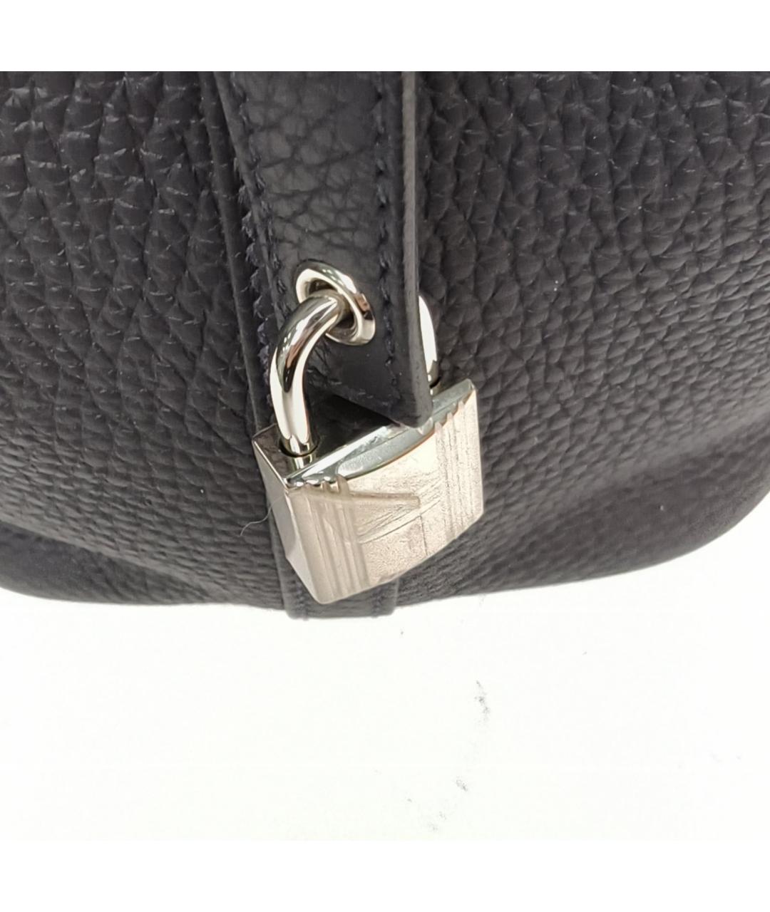 HERMES Черная кожаная сумка через плечо, фото 7