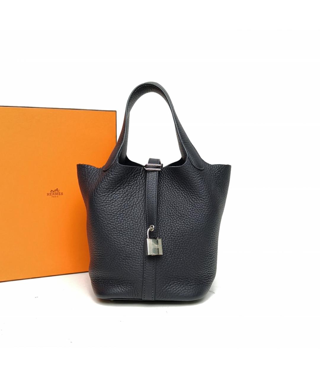 HERMES Черная кожаная сумка через плечо, фото 9