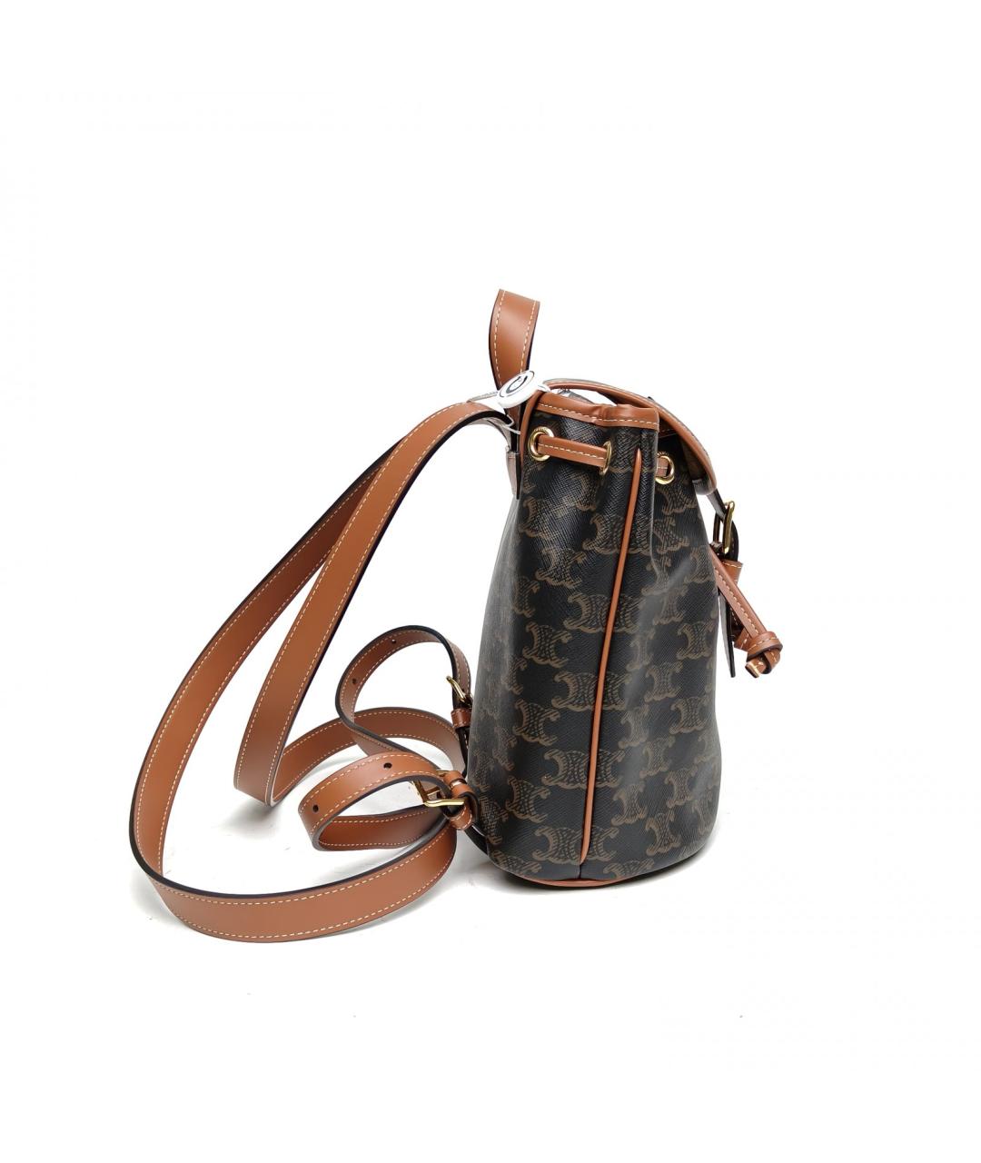 CELINE Коричневая кожаная сумка через плечо, фото 5