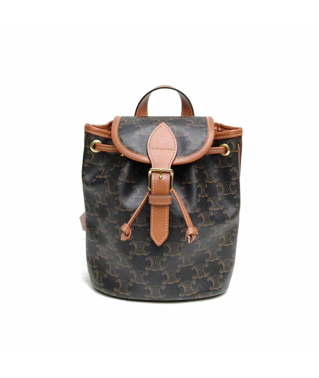 CELINE Коричневая кожаная сумка через плечо, фото 2