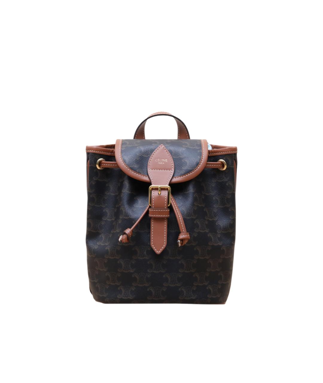 CELINE Коричневая кожаная сумка через плечо, фото 8