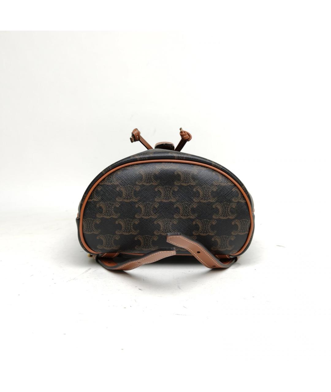 CELINE Коричневая кожаная сумка через плечо, фото 6