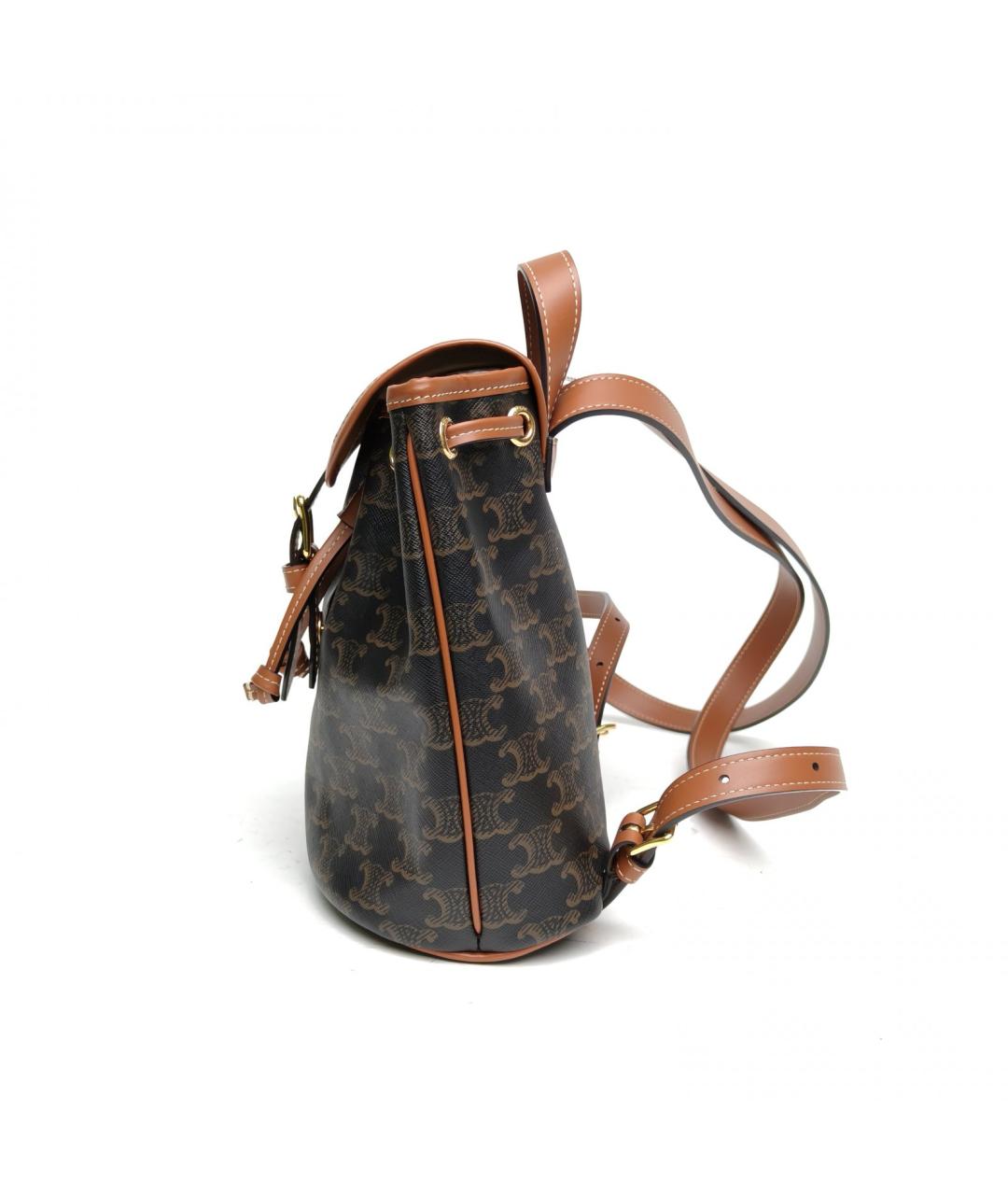 CELINE Коричневая кожаная сумка через плечо, фото 3