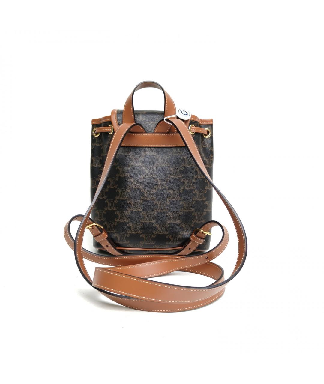 CELINE Коричневая кожаная сумка через плечо, фото 4