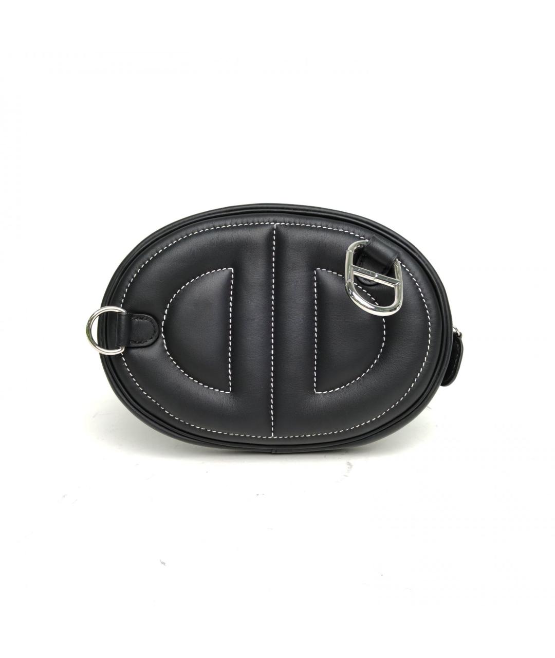 HERMES Черная кожаная сумка через плечо, фото 6