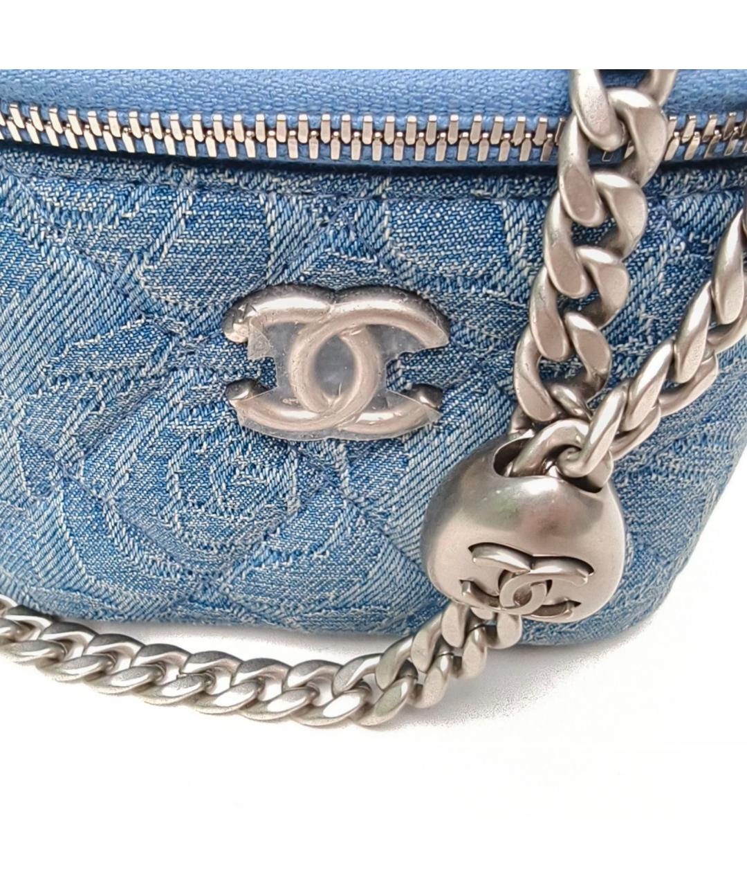 CHANEL Синяя тканевая сумка через плечо, фото 7