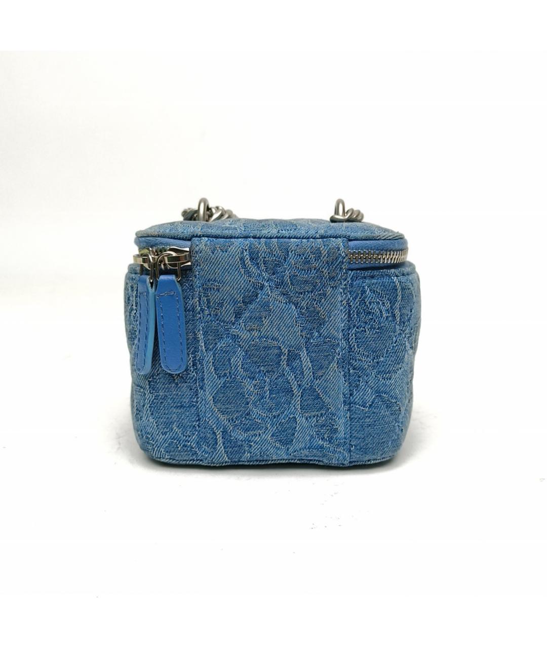 CHANEL Синяя тканевая сумка через плечо, фото 4