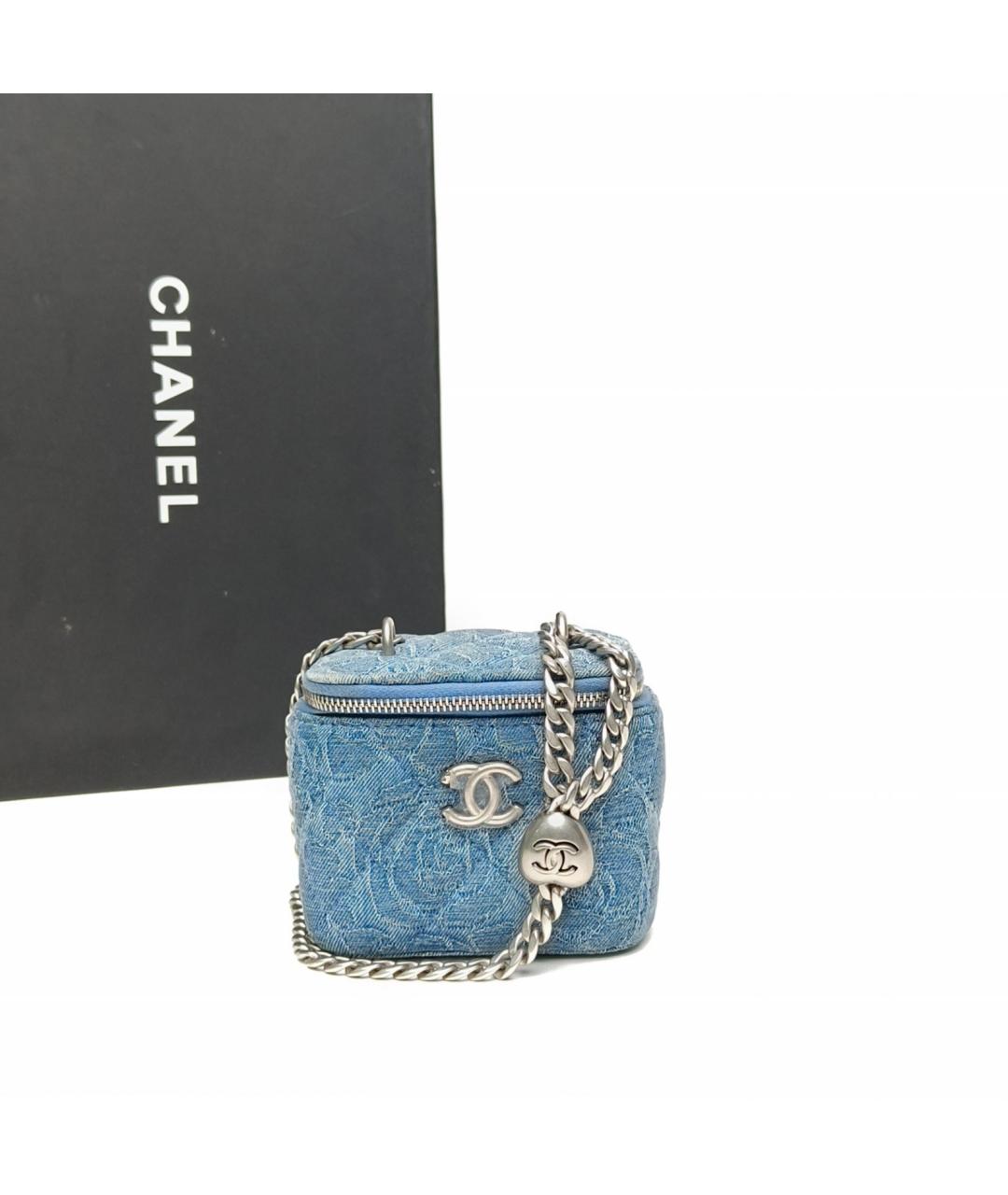 CHANEL Синяя тканевая сумка через плечо, фото 9