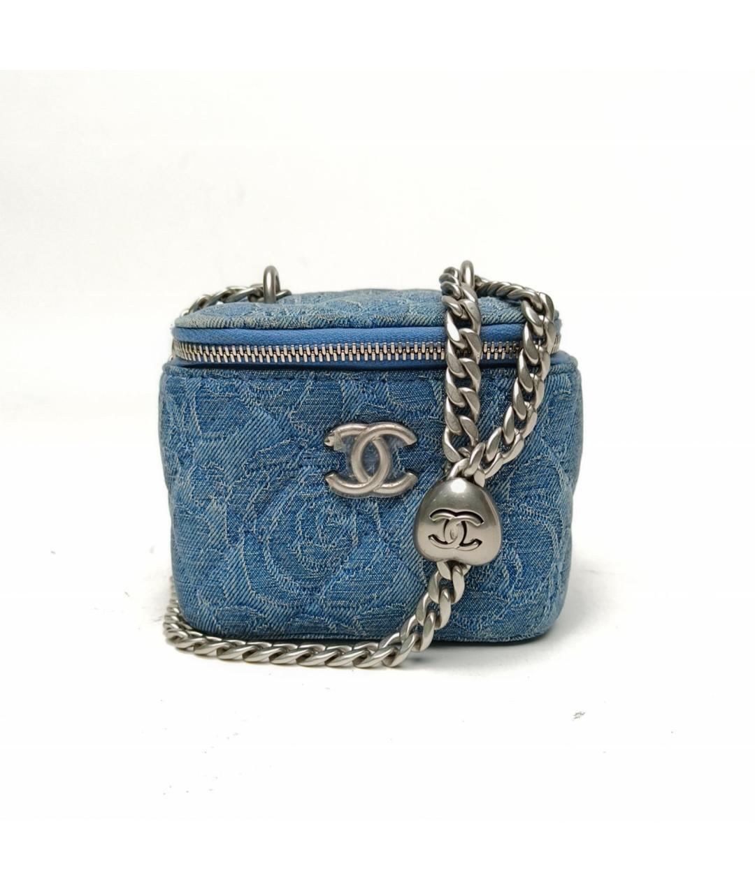 CHANEL Синяя тканевая сумка через плечо, фото 2