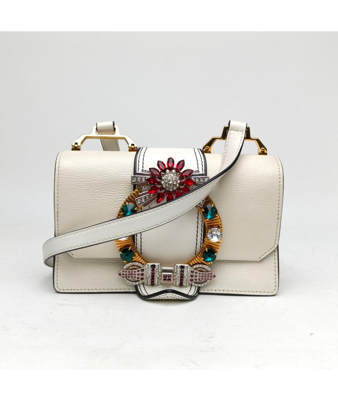 MIU MIU Белая кожаная сумка через плечо, фото 2