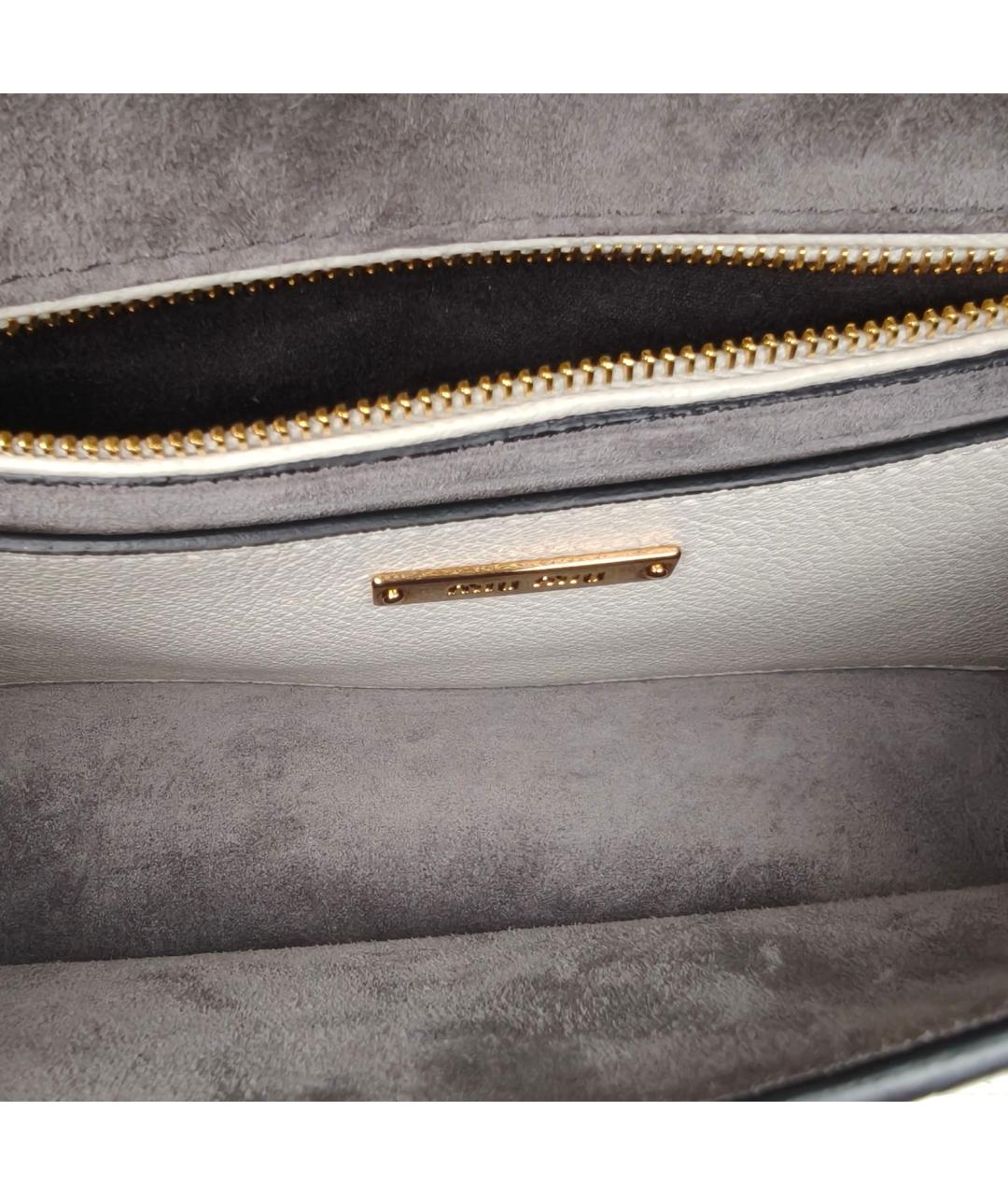 MIU MIU Белая кожаная сумка через плечо, фото 7