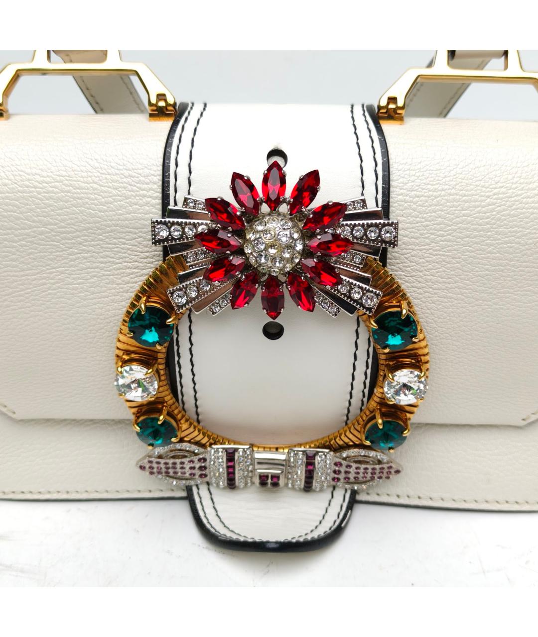 MIU MIU Белая кожаная сумка через плечо, фото 8