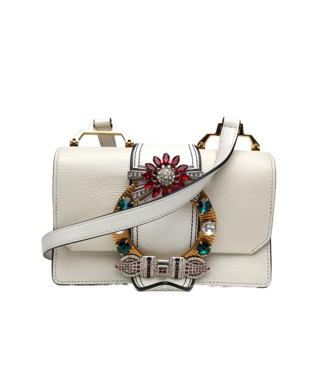 MIU MIU Белая кожаная сумка через плечо, фото 1
