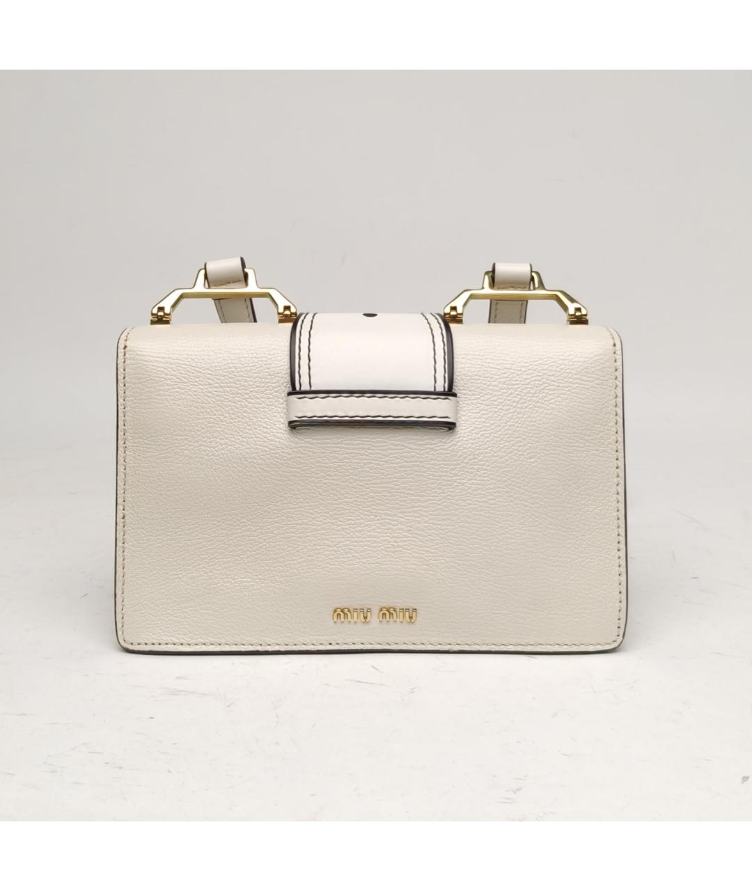 MIU MIU Белая кожаная сумка через плечо, фото 4